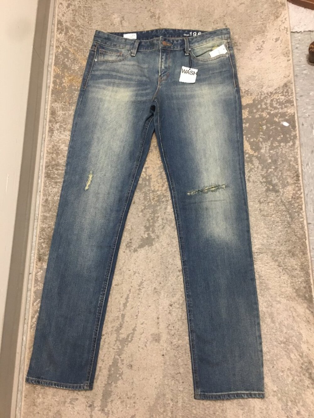 NWT GAP Real Straight vintage shaded distressed jeans